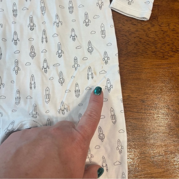 Feather baby white gray rocket one piece size 6-9 months 100% Pima cotton - Picture 5 of 6